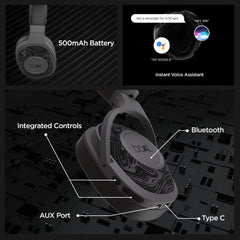boAt Rockerz 550/Rockerz 558 Over Ear Bluetooth Headphones with Upto 20 Hours Playback, 50MM Drivers, Soft Padded Ear Cushions and Physical Noise Isolation(Black)