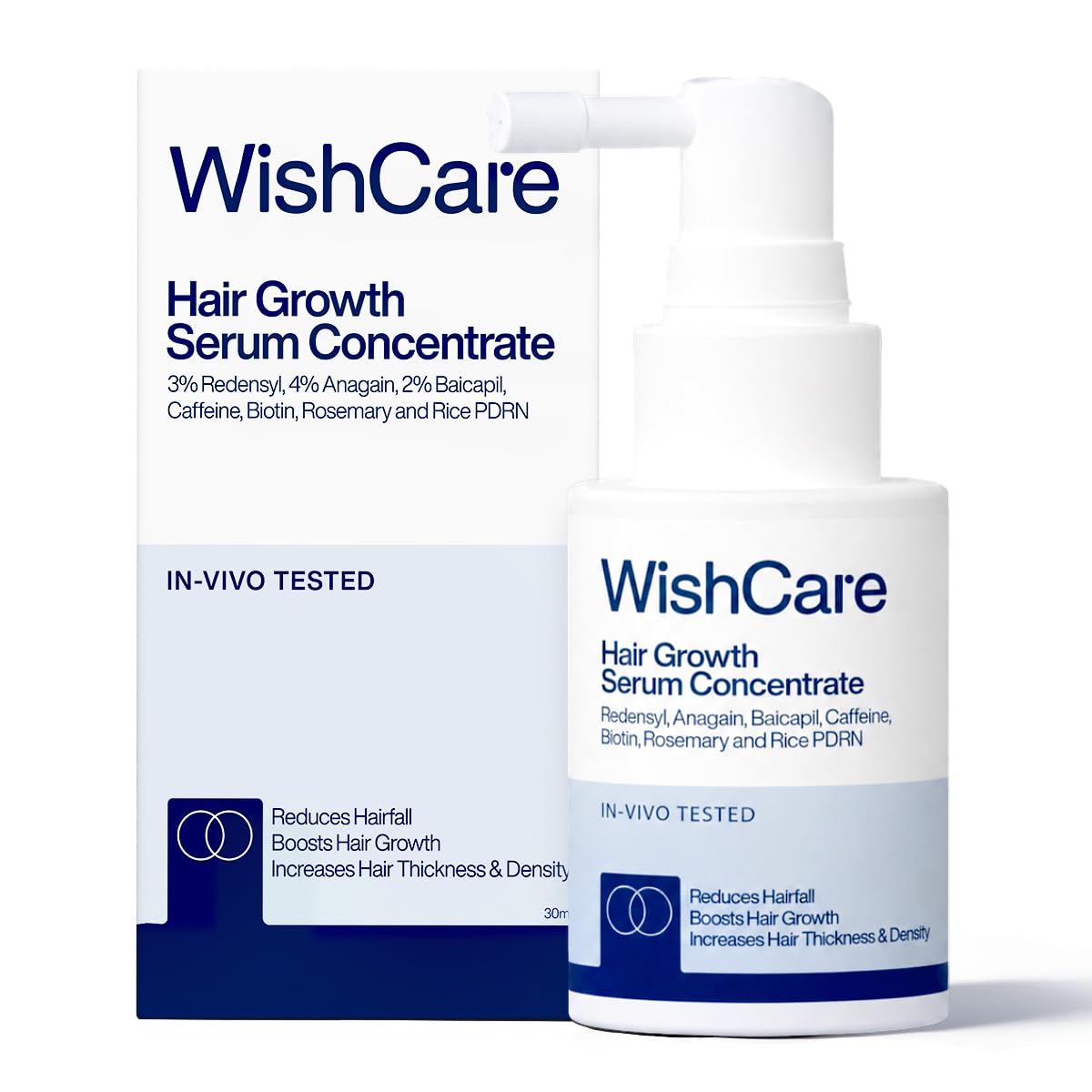 WishCare Hair Growth Serum For Scalp | 94% Saw New Hair Growth | Redensyl & Rosemary Oil | 100% Saw Hairfall Reduction | In-Vivo Tested | For Men & Women | 30ml | Glammy.lk
