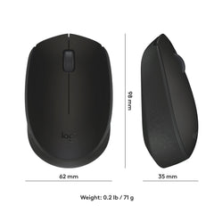 Logitech B170 Wireless Mouse with USB Receiver,(Black)