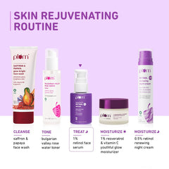 Plum 1% Retinol Anti-Aging Night Face Serum with Bakuchiol | Boosts Collagen, Reduces Fine Lines & Wrinkles | Retinol Serum for Face | for Women & Men | Beginner-Friendly | Suits All Skin Types | 30ml