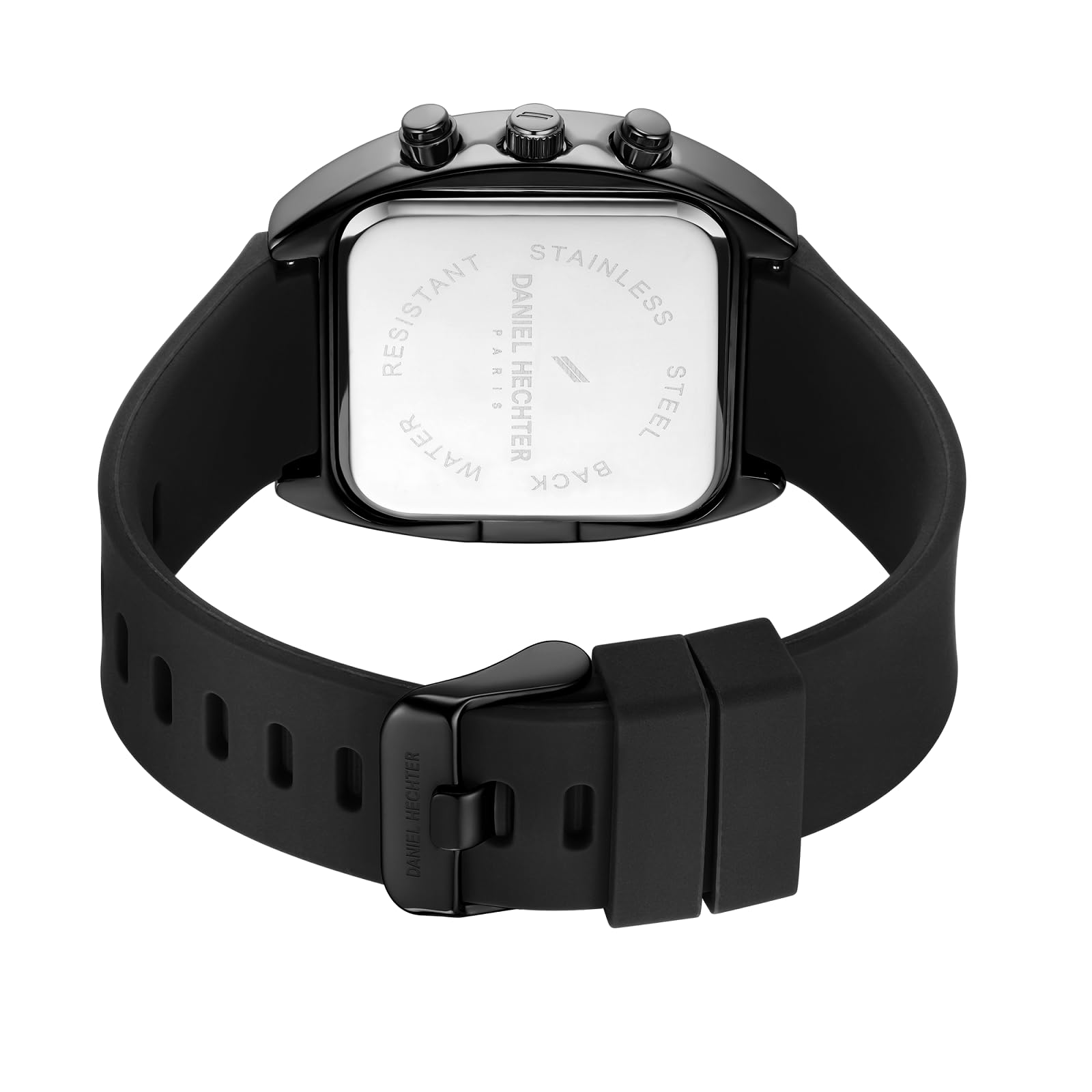 Daniel Hechter Paris Bercy Collection Modern Chronograph Watch for Men with Square Dial and Silicon Band-DHM1001