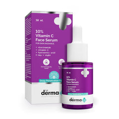 The Derma Co 10% Vitamin C Face Serum | With Vitamin C, 5% Niacinamide & Hyaluronic Acid | Fades Dark Spots, Reduces Pigmentation, Boosts Collagen, Brightens Skin | For All Skin Types | 30ml