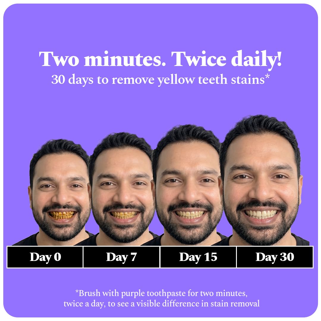 Perfora Purple Whitening Toothpaste-125g | Purple Toothpaste For Teeth Whitening | Teeth Stain Remover | Enamel Safe & Effective Teeth Whitener Oral care | Grape Mint