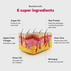 Arata Super Shampoo (300ml) with Argan Oil, Biotin & Soy Protein| Prevents Hair Loss | Boosts Hair Thickness | Reduces Breakage | Fights Microbial Infections | Adds Shine | Shampoo For Women & Men