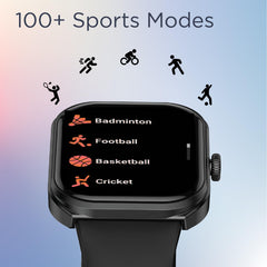 Titan Fastrack Limitless FS2+ Smart Watch, 2.01" UltraVU Display, Functional Crown, SingleSync BT Calling, 110+ Sports Modes, 200+ Smartwatch Faces, Upto 7 Day Battery, AI Voice Assistant (Black)