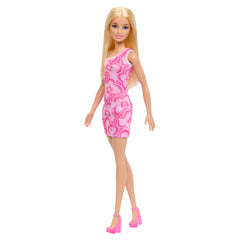 Barbie Dolls in Barbiecore-Inspired Outfits with Pink & Purple Heels, Variety of Pink Patterned Dresses and Hair Colors