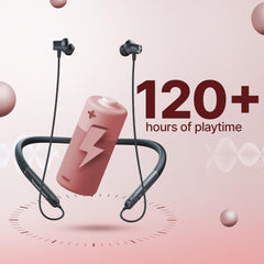 CrossBeats Shuffl ANC Neckband Bluetooth Wireless in Ear Earphones | Dual Device Pairing | AI ENC | 14.2mm Drivers| 120Hrs Playtime| Magnetic Hall Switch Ear Buds| 40ms Low Latency | BT v5.4 (Black)
