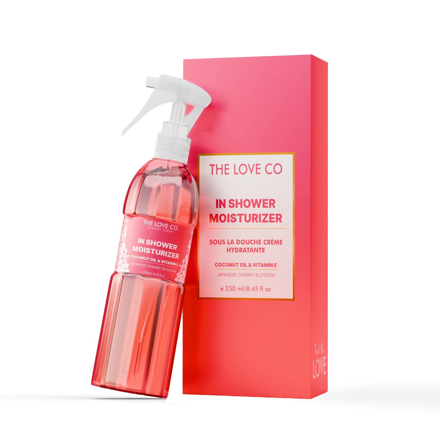 THE LOVE CO Japanese Cherry Blossom In-Shower Body Moisturizer | Coconut Oil & Shea Oil | For All Skin Types | Hydrates & Plumps | Reduces Dryness & KP Bumps | Non-Greasy (250ml)