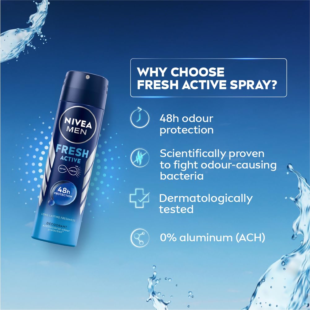 NIVEA MEN Fresh Active Original 48 Hours Deodorant, 150 ml - Beauty from NIVEA - Shop in Sri Lanka at Arcade.lk