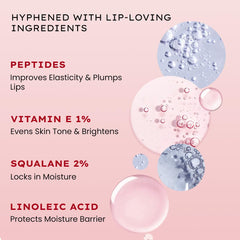 Hyphen Tinted Lip Balm | Brightens & Reduces Dark Lips & Pigmentation | 1% Vitamin E, Peptide & 2% Squalane | Winter Lip Care| 24H Moisturization for Dry & Chapped Lips | Jelly Glaze (Red Shade)- 10g