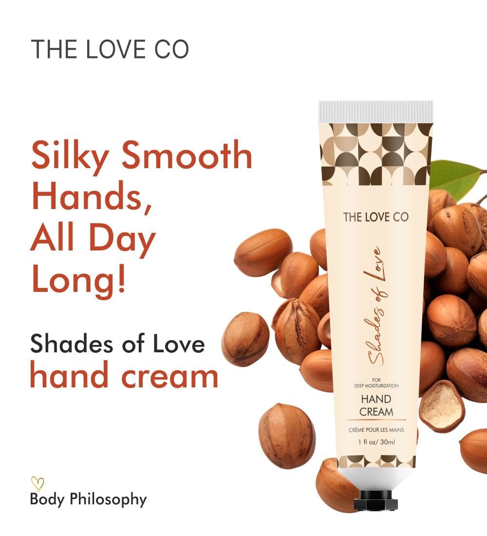 The Love Co Shades of Love Hand Cream | Hydrating, Quick-Absorbing, Non-Sticky & Lightweight | Heals and Smoothens Dry Hands and Cuticles - 30ml