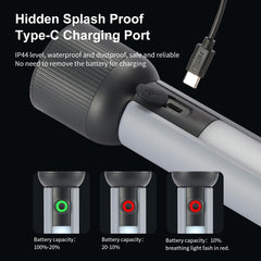 PHILIPS Portable Torch Light With Camping Light,400LM LED Flashlight Rechargeable,6 Lighting Mode,150M Coverage,Anti-Drop Handheld Flash Light For Indoor,Outdoor,Camping,Hiking,Emergency Light,Black