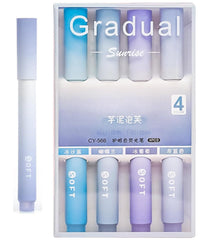 SHUTTLE ART Aesthetic Cute Highlighter Pen, Pastel Marker Set, No Bleed Marker Pens with Chisel Tip and Water-based Ink Quick Dry for Note Taking School/Office Supplies