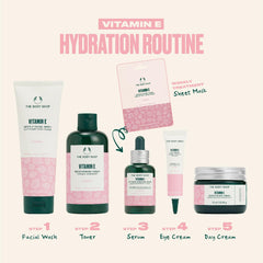 The Body Shop Vitamin E Gentle Facial Wash, 125 ML - For All Skin Types | Non- Drying Formula | Vegan