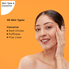 Pilgrim Vitamin C Brightening Under Eye Cream 15ml | Reduces Dark Circles, Puffiness, Wrinkles | Under Eye Cream for dark circles with caffeine and australian kakadu plum | For All Skin Types