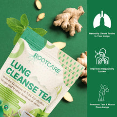 Rootcare Organics Mullein Tea For Lung Detox Cleanse | Ayurvedic Herbal Tea infused with 13 herbs | Boosts Respiratory Health & Clears Tar | Smokers Tea | Pack Of 1 Month | 100g