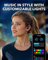 soundcore V20I By Anker Open Ear Headphones, Adjustable Ear Hooks, Ultra-Comfort, Snug Fit, 16Mm Drivers, 4 Mics, IP55, LED Lights, 36H Playtime, Fast Charging,Bluetooth 5.4, Multipoint Connection