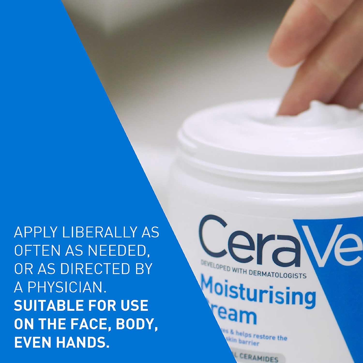 CeraVe Moisturizing Cream For Dry To Very Dry Skin (454g) - Formulated with 3 Essential Ceramides And Hyaluronic Acid | Non-Comedogenic Moisturizer - Luxury Beauty from CeraVe - Shop in Sri Lanka at Arcade.lk