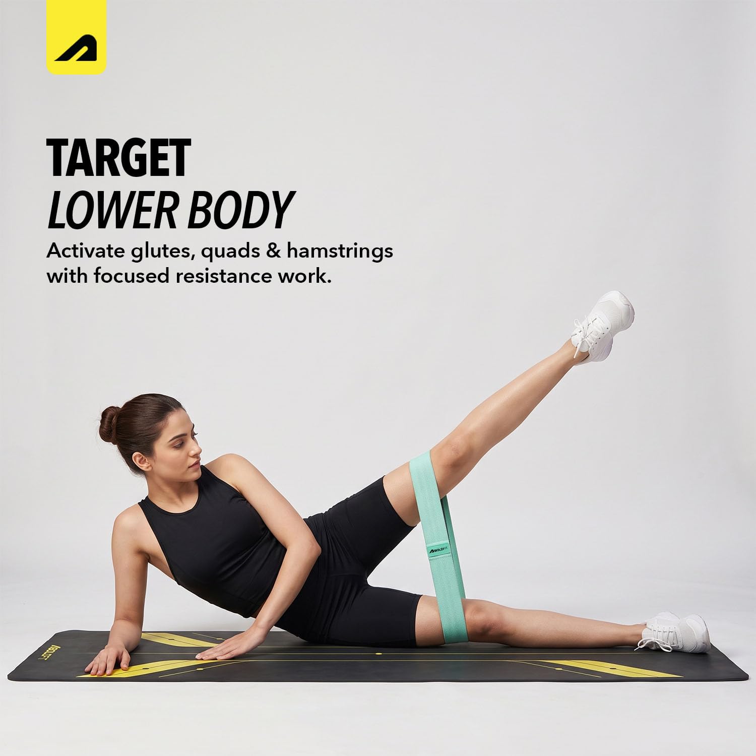 Boldfit Fabric Resistance Band - Loop Hip Band for Women & Men for Hip, Legs, Stretching, Toning Workout. Mini Loop Booty Bands for Glutes, Squats Exercise Usable in-Home & Gym. (Light Green)
