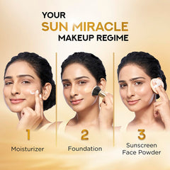 POND'S Sunscreen Face Powder, SPF 50 UVA & UVB with PA+++, 20g, for Sun Protection, Non-Oily & Non-Sticky, no White-Cast, for all Skin Types, Water-Resistant