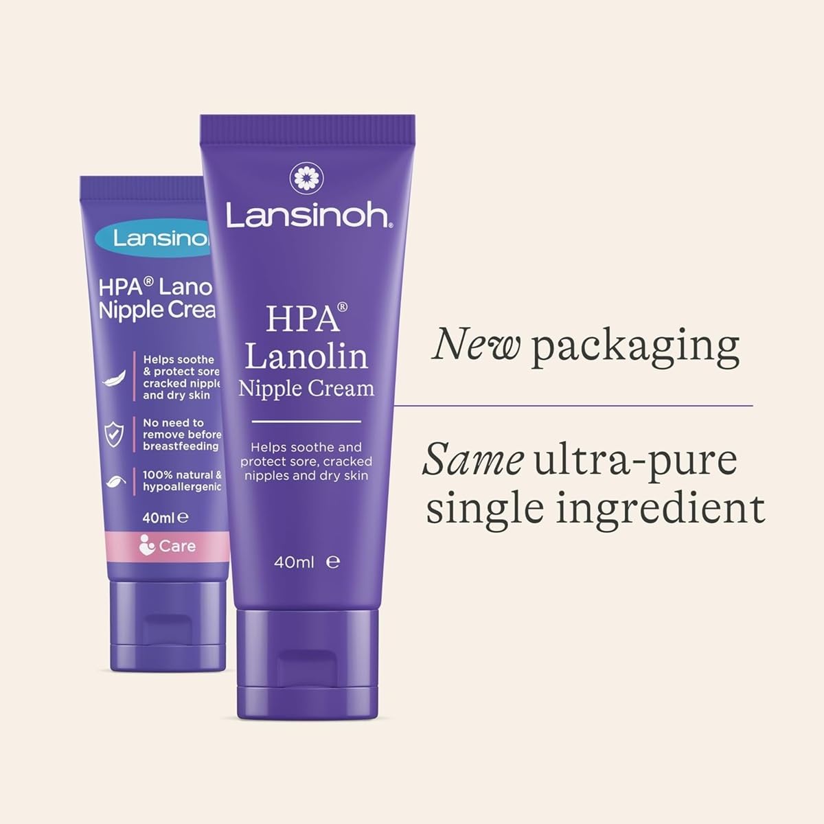 Lansinoh Nipple Cream For Cracked, Dry and Sore Nipples, Breast Feeding Moms, 100% Natural Origin HPA Lanolin, Soothing, Tasteless & Odourless, Clinically Tested, Safe For Baby, 40ml