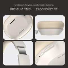 Noise Airwave Max 5 Wireless Over-Ear Headphones with Adaptive Hybrid ANC (up to 50dB), HFA Tech, 80H Playtime, Dual Pairing(Calm Beige)