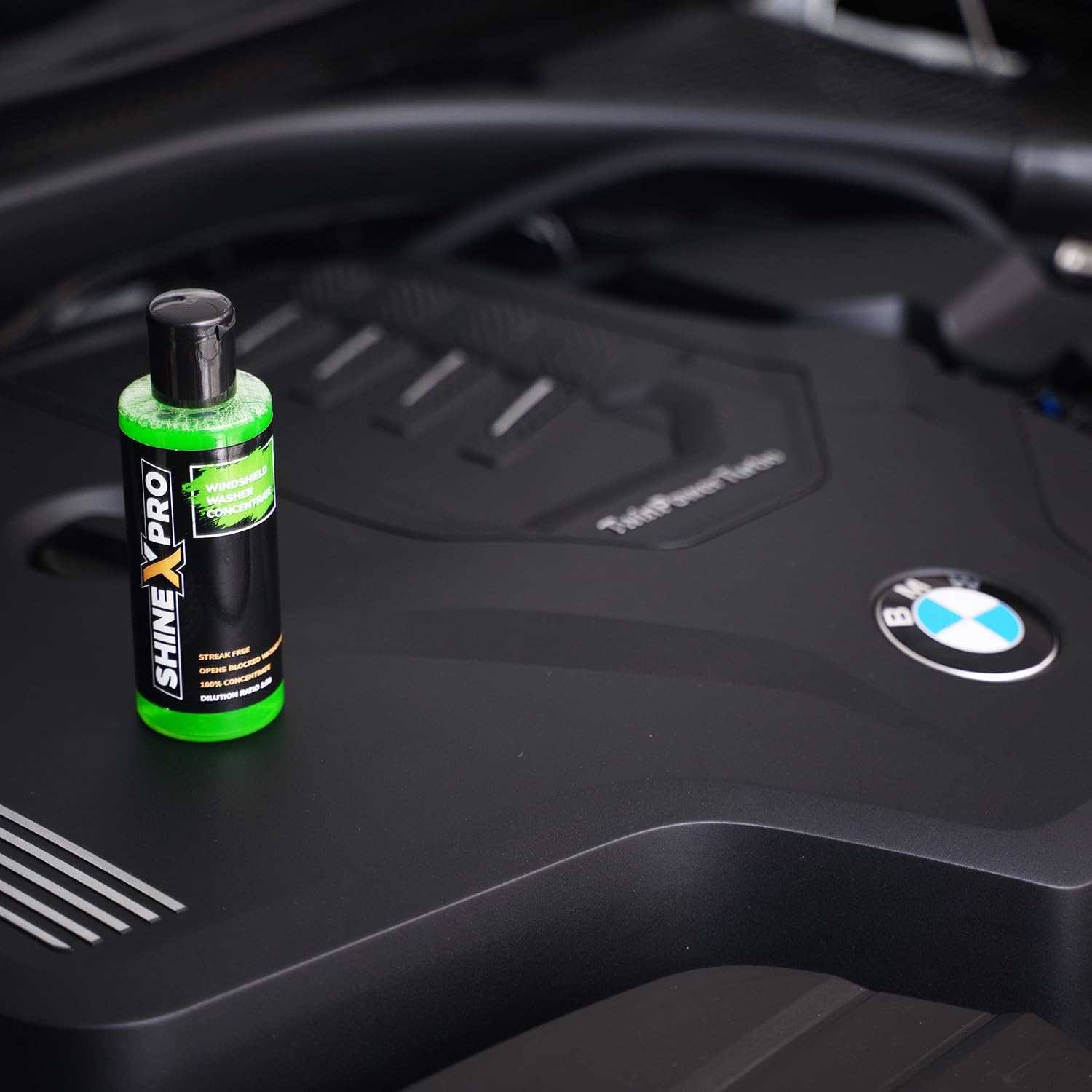 ShineXPro Windshield Washer Fluid For Car - 200mL - Car Windshield Cleaner Liquid In Concentrate Form (20mL Enough For 1L Tank) - Get A Streak Free Finish With Our Car Wiper Liquid