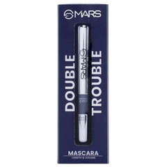 MARS Double Trouble Volumizing and Lengthening Mascara | 2-in-1 Mascara for Women | Long Lasting (15 ml) (Black)