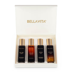 Bella Vita Luxury Man | Long Lasting Liquid Eau De Parfum Gift Set 4 X 20 Ml Perfume For Men | With Klub, Oud, CEO, G.O.A.T | Woody, Citrusy Premium Fragrance Scent