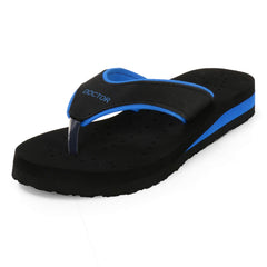 DOCTOR EXTRA SOFT Care Diabetic Orthopedic Pregnancy Flat Super Comfort Dr Flipflops and House Slippers For Women's and Girl's D-18-Black Blue-3 UK