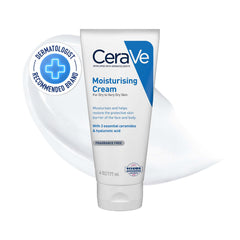 CeraVe Moisturizing Cream For Dry To Very Dry Skin (177ml) - Formulated with 3 Essential Ceramides And Hyaluronic Acid | Non-Comedogenic Moisturizer For Face and Body
