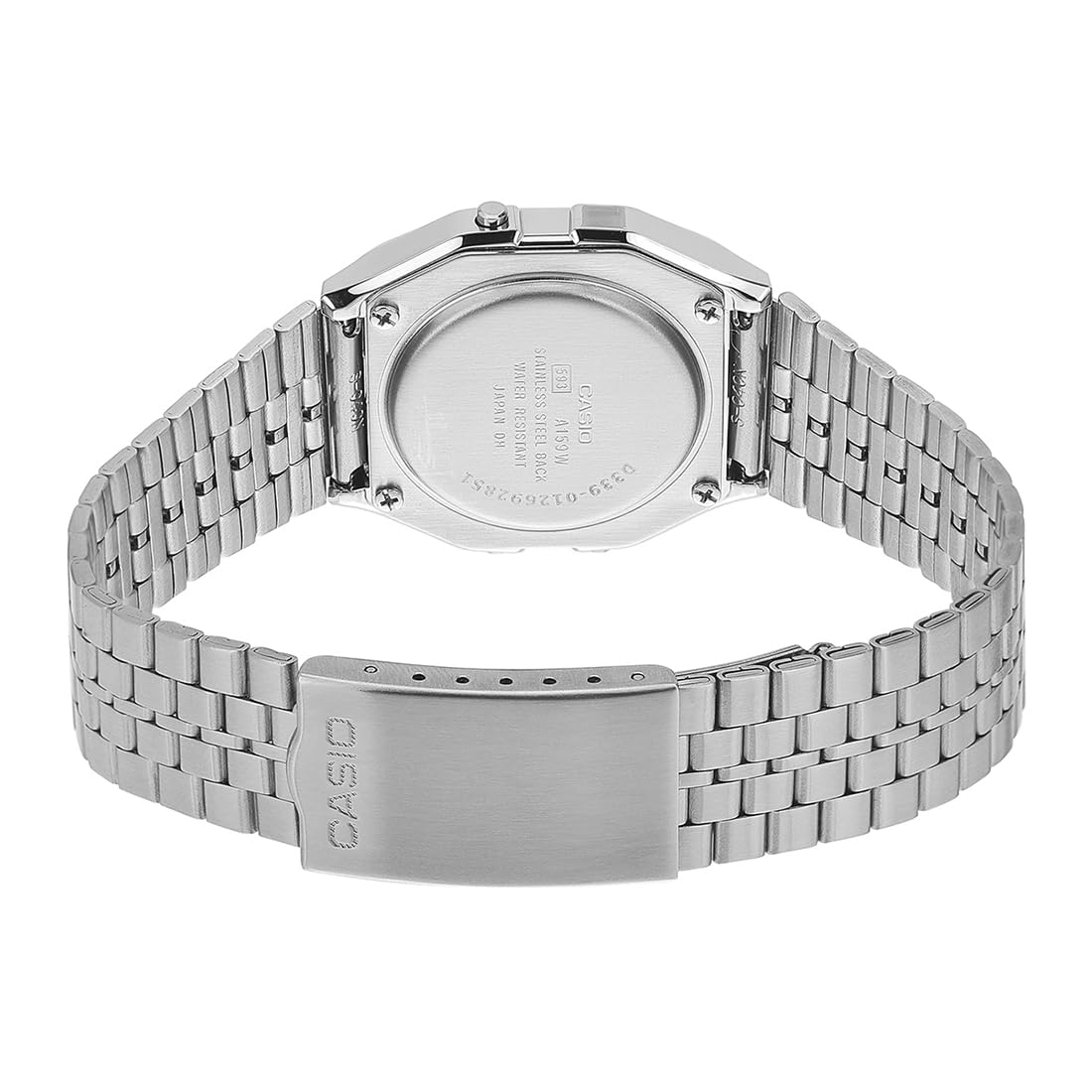 Casio Unisex Vintage A159W-N1DF Black Digital Dial Silver Stainless Steel Band D339
