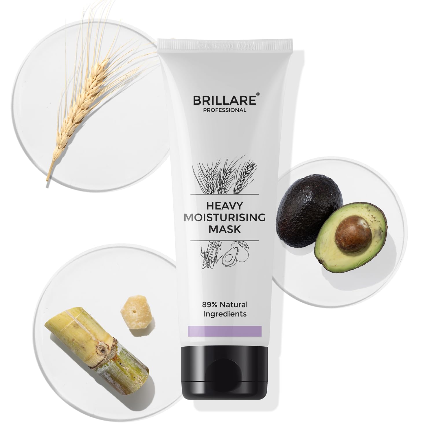 Brillare Professional Heavy Moisturising Mask | Repairs Dry & Damaged Hair | Combats Frizz & Scalp Dryness | Makes hair Smooth & Manageable | For Men & Women (125 g)
