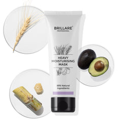 Brillare Professional Heavy Moisturising Mask | Repairs Dry & Damaged Hair | Combats Frizz & Scalp Dryness | Makes hair Smooth & Manageable | For Men & Women (125 g)