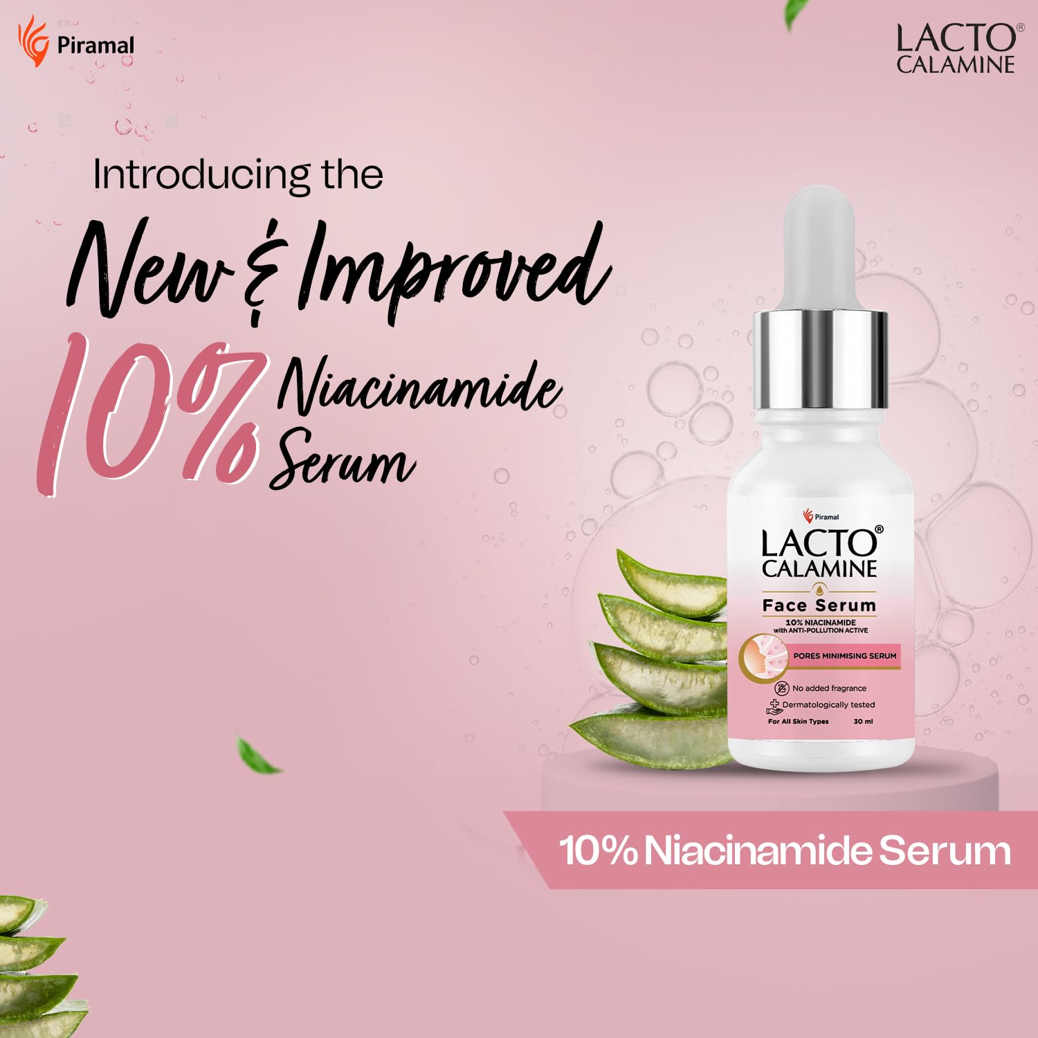 Lacto Calamine 10% Niacinamide Face Serum | 30ml | Pore Minimizing, Acne Marks, Blemishes & Oil Balancing | Face Serum for Women & Men | Reduces Pigmentation