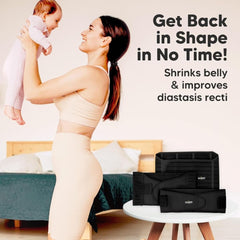 EASEFIT Postpartum Belly Belt for Women - 3 in 1 Tummy Tucker | Waist, Pelvis & Back Support | Fat Slimming Shapewear After Delivery & C-Section | Adjustable Fit 30-46” (Made in India)