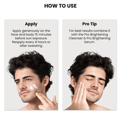 ThriveCo Brightening Pro Sunscreen for Men | SPF 50+ Pa++++ | Zero White Cast | Kojic acid, Vitamin C & Diacnemide™ | Non-sticky & Anti-Ageing | Boosts Collagen, Fades Dark Spots & Wrinkles | 50ml