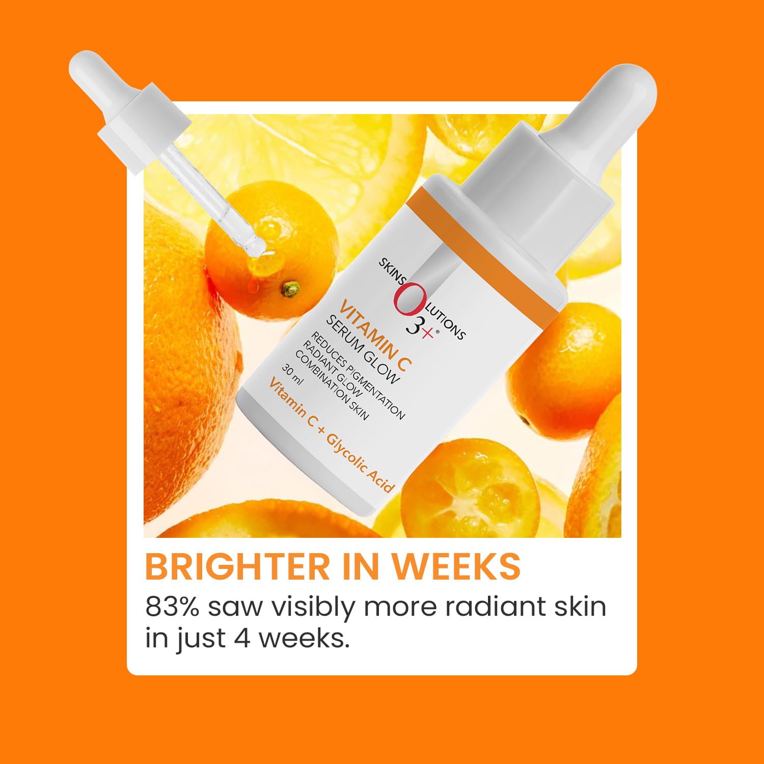 O3+ Vitamin C Face Serum Glow 30ml for Radiant Glowing Skin | Suitable for Combination Skin