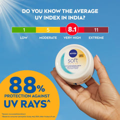 NIVEA Soft Daily SPF 15 Moisturizer | 88% UV Protection | Face & Body Cream for Healthy Glow in 5 Days | No White Cast | Vitamin E & Shea Butter | Lightweight, Quick Absorbing | 72H Hydration | 200ml