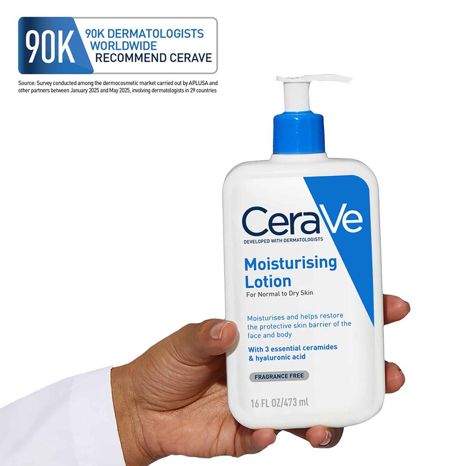 CeraVe Moisturizing Lotion For Normal to Dry Skin (473ml) - Formulated With 3 Essential Ceramides And Hyaluronic Acid | Non-Comedogenic, Oil Free And Fragrance-Free Body Lotion