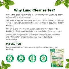 Rootcare Organics Mullein Tea For Lung Detox Cleanse | Ayurvedic Herbal Tea infused with 13 herbs | Boosts Respiratory Health & Clears Tar | Smokers Tea | Pack Of 1 Month | 100g