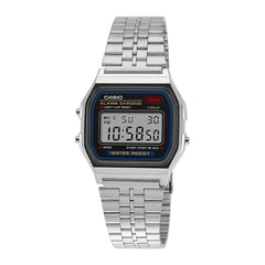 Casio Unisex Vintage A159W-N1DF Black Digital Dial Silver Stainless Steel Band D339
