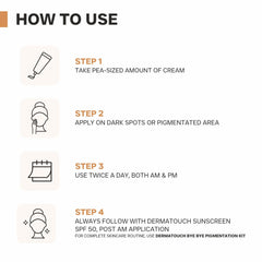 DERMATOUCH Bye Bye Pigmentation Cream, Anti Pigmentation Face Cream for Women/Men with Niacinamide, B-White, Lime Pearl, OA Hidroxitirosol LD & Tyrostat - 19g