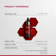 /PHD/ 10% Vitamin C Brightening Serum | For Glowing skin, Oily skin, Dry skin | Dark Spots & Uneven Tone Treatment | Face serum for Women & Men | Formulated with Global Dermatologists 30ml