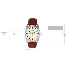 TIMEX Men Leather Analog Beige Dial Watch-Tw00Zr261E, Band Color-Brown - Watch from TIMEX - Shop in Sri Lanka at Arcade.lk