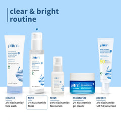 Plum 3% Niacinamide & Rice Water Face Toner | Alcohol-Free Toner for Oily Acne Prone Dry Combination Skin | Pore Tightening & Glowing Skin |Fades Blemishes, Brightens & Smoothens | Women & Men | 150ml