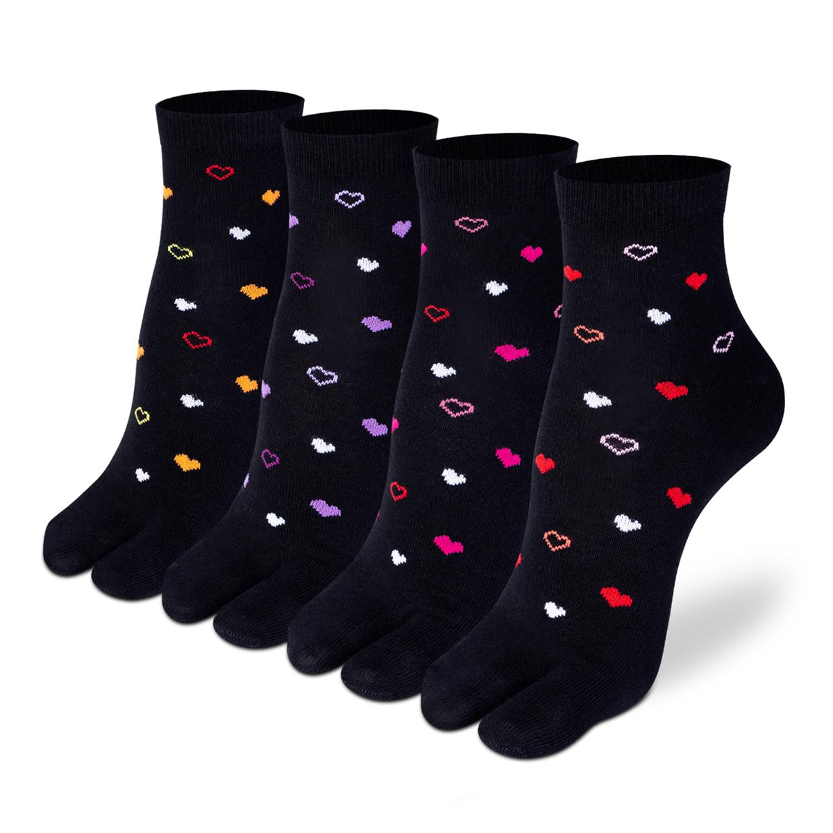 Supersox Ankle Thumb Socks for Women, Made with Breathable, Anti Odour & Moisture Absorbent Combed Cotton with a Extra Durable Welt (Pack Of 4) (IN, Alpha, Free Size, Black)