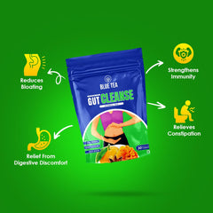 BLUE TEA - Gut Cleanse - 30 Tea Bags - Plant Based | Eases Bloating - Supports Digestion - Remove Toxins - Antioxidant Rich | Caffeine Free - Herbal Tea | Ziplock Pack