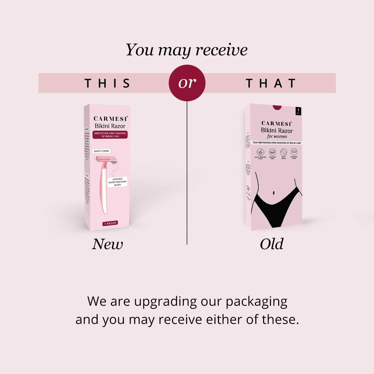Carmesi Bikini Razor for Women | For Irritation-Free Shaving of Bikini Line | Pack of 1, White