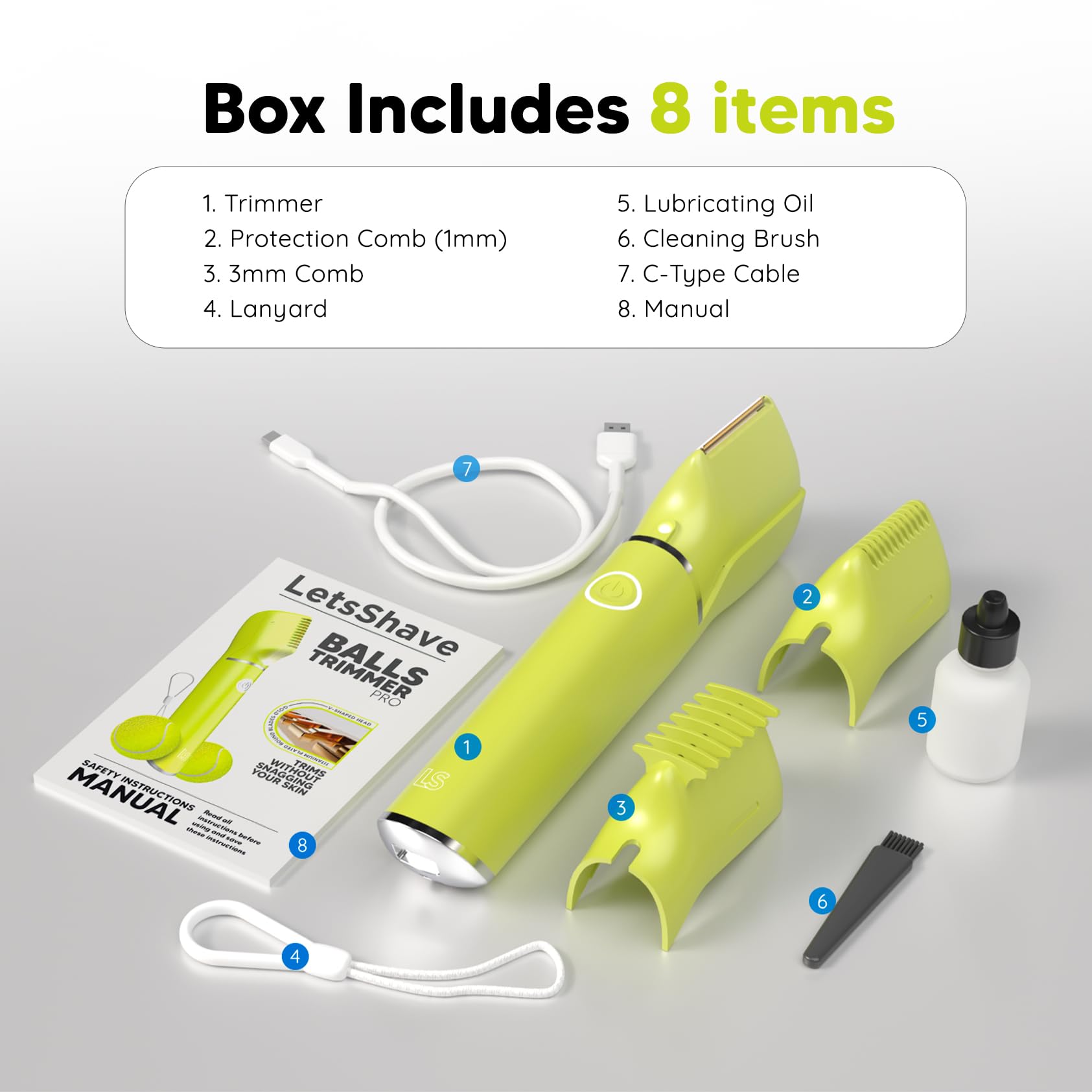 LetsShave Battery Powered Trimmer for Men's Private Parts - Skin Safe 'R' Blades, 90Min Runtime, Water Proof - Body Groomer for Pubic Hair and Groin